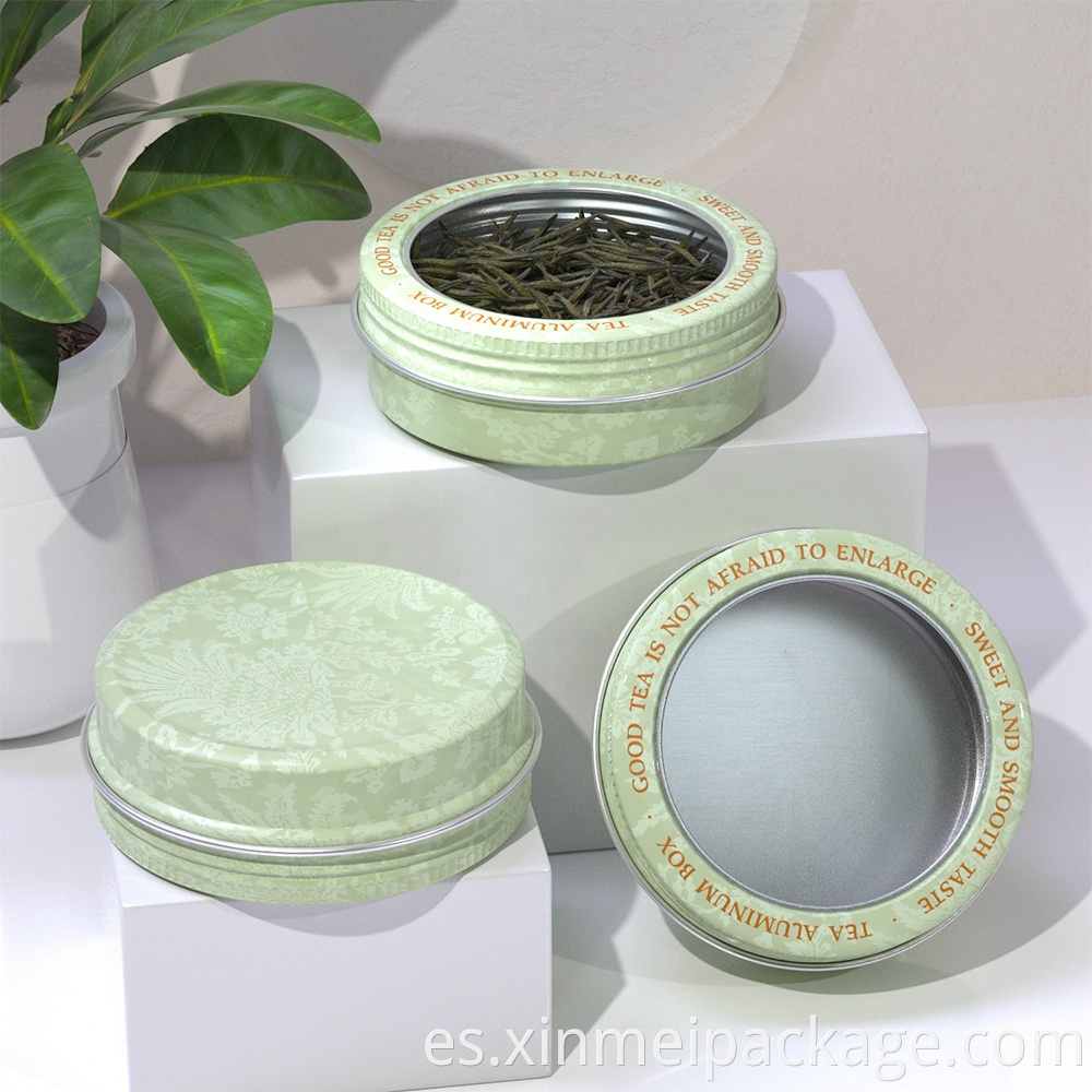 60g tea tin with clear window lids